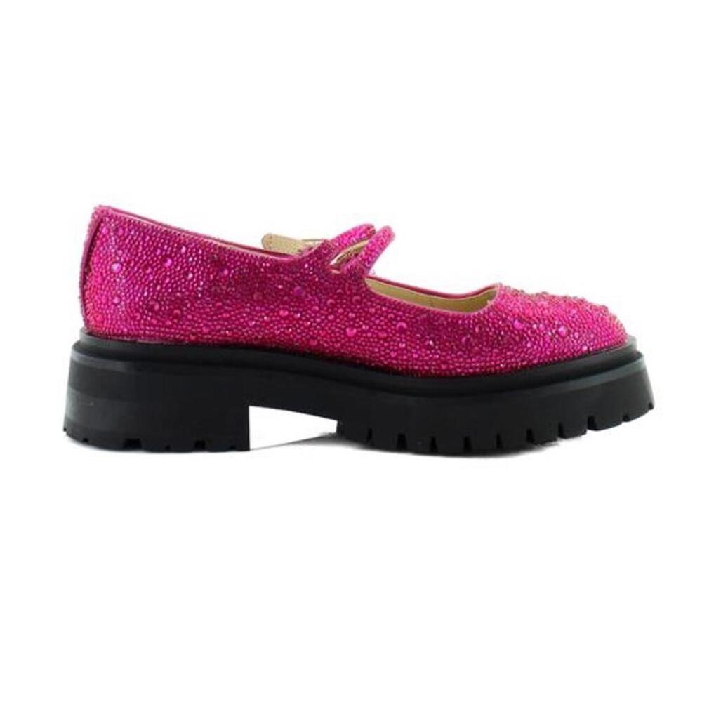 Betsey Johnson Hot Pink Beaded Mary Jane Clog Mules - Picture 6 of 8